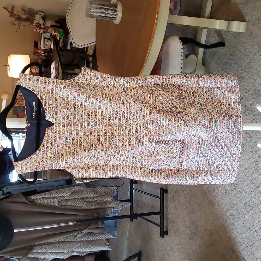 Karl Lagerfeld Multicolor Tweed Mini Dress 10